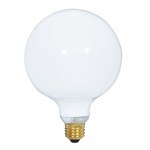 S3002 G40 Incandescent 550 Lumens E26 Medium Base Gloss White Light Bulb ,