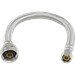3/8 in. Compression x 7/8 in. Ballcock x 12 in. Length Braided Stainless Steel Toilet Connector; with Metal Nut - BRAPLS112DLMF