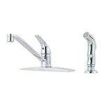 Pfirst Series 1-Handle Kitchen Faucet with Side Spray in Polished Chrome ,J134444C