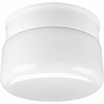 P3516-30 White One-Light White Glass 6-3/4 in Close-to-Ceiling ,