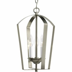 P3928-09 3-60W CANDLE FOYER BRUSHED NICKEL ,P3928-09