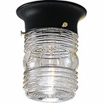 P5603-31 Textured Black One-light Utility Outdoor Close-to-ceiling 