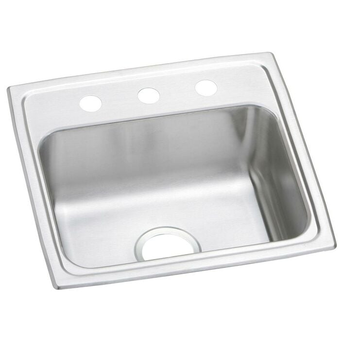 Psr19183 19 X 18 X 7-1/4, 20 Gauge,  Pacemaker Single Bowl Hospitality Sink, Three Hole Installation, 3-1/2 Drain Opening, Self-Rimming 