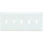 SP5-W Smooth Wall Plate 5G Toggle White ,