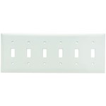 SP6-W Smooth Wall Plate 6G Toggle White ,78500768034,SHLSP6W,88036