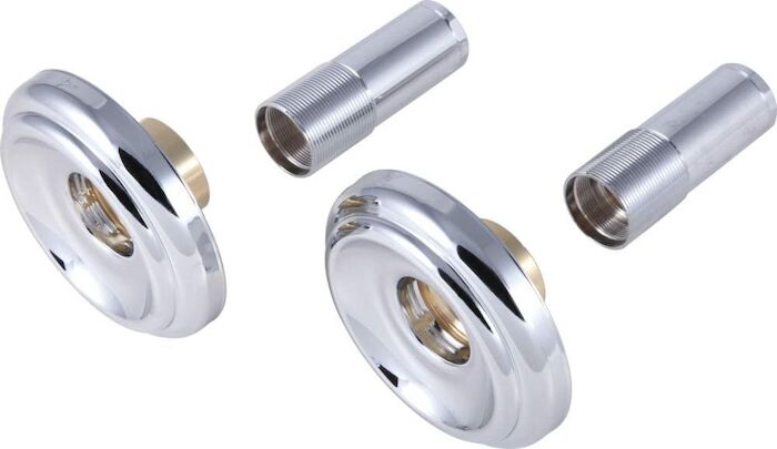 RP18304 Chrome Escutcheons & Sleeves (2) - 2H Tub & Shower 