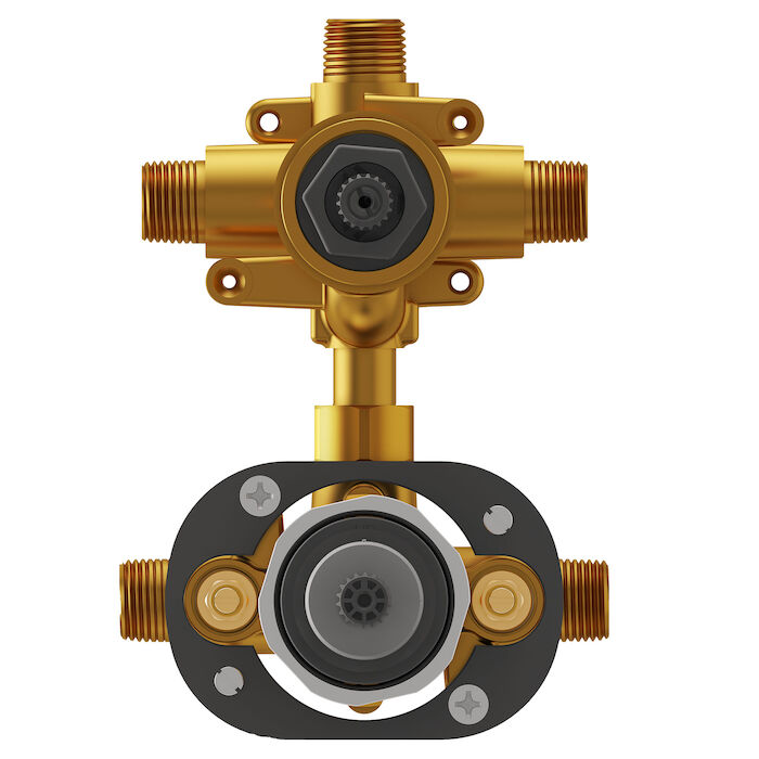 RU531 Flh 3-Way Integrated Shower Diverter Rough-In Valve With Pressure Balance Valve Cartridge 