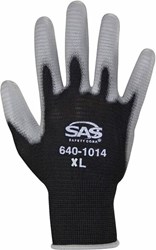 640-1014 SAS PawZ Black Nylon Knit Shell Gloves Polyurethane Palm Coating XLrg BULK 12 Pair Per Bag Price d Per Pair ,