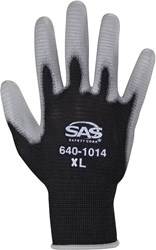 640-1024 PawZ&#174; Black Nylon Knit Shell Gloves - Polyurethane Palm Coating - XLrg - Retail ,640-1024