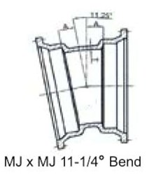 Bend 3 C153 DI MJ X MJ 11-1/4 Mechanical Joint ,DMB311,FDIMJ1103,FDI
