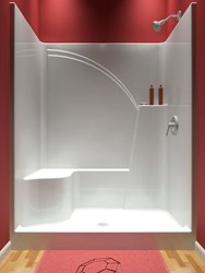 SLB603779CA Diamond Crushed Almond One Piece Shower With Left Bench 60 X 37 X 79 ,DIASLB603779WH