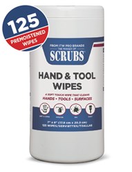 Nu-Calgon 42225 Scrubs Hand And Tool Wipes 125Ct ,