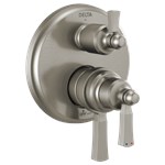 T27856-Ss Delta Dorval Traditional 2-Handle Monitor 17 Series Valve Trim With 3 Setting Diverter 