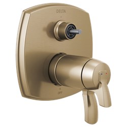 Delta Stryke&#174;: 17 Thermostatic Integrated Diverter Trim with Three Function Diverter Less Diverter Handle ,