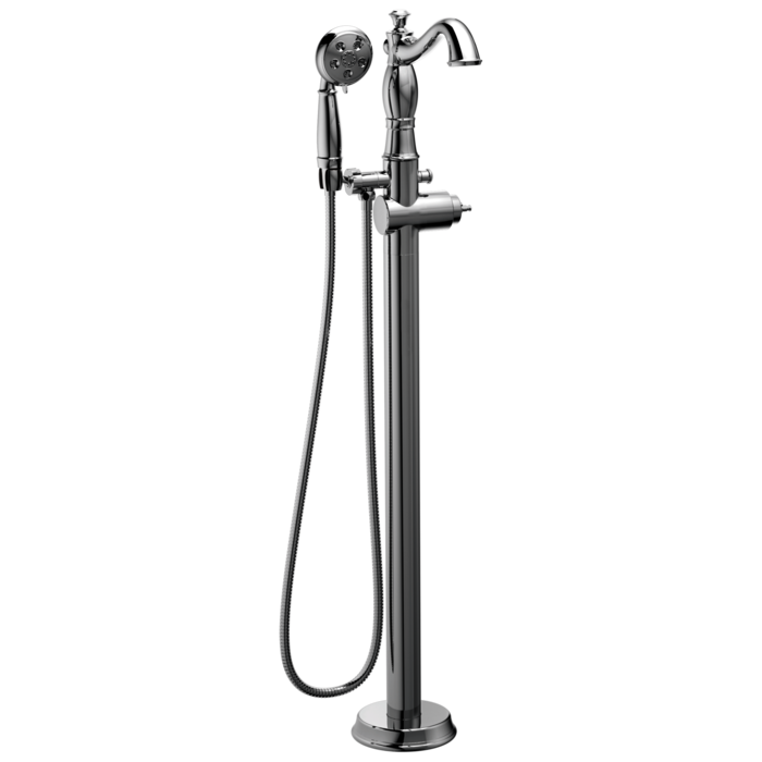 T4797-Fl-Lhp Csidy Single Handle Floor Mount Tub Filler Trim With Hand Shower Less Handle 