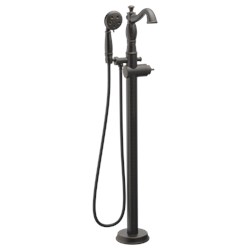 Delta Cassidy™: Single Handle Floor Mount Tub Filler Trim with Hand Shower - Less Handle ,
