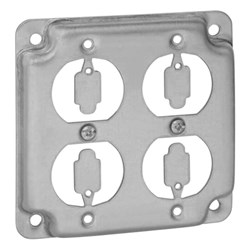 RS 8 4 Square Exposed Work Cover 2 Duplex Receptacles ,RS 8,HUB907C,RSC28,BOW210LC,B210LC,210LC,210-LC,72401201,907C,SHL4422,IRC