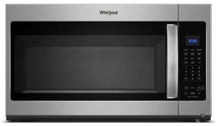 Whirlpool Stainless 1.9 Cu Ft, Finger Print Resistant Ss, 1000 Watts, 2-Piece Front, Sensor, Hidden Vent, Cooking Rack, Steam Cook, Clean Release, 3-Speed/300 Cfm Fan, Blue Display Microwave Hood Combination ,883049452760,STAMD302W001
