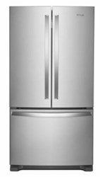 Whirlpool Stainless E-Star, 25 Cuft French Door, Internal Water, Led Lights, Plastic Freezer Basket, Finger Print Resistant Finish Refrigerator ,