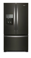 Whirlpool Black Stainless Steel E-Star, 25 Cuft French Door, Ext Ice And Water, Led; Finger Print Resistant Finish Refrigerator ,