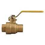 1/2 In Lead Free 2-Piece Full Port Ball Valve with Solder End Connections, Chrome Plated Brass Ball ,