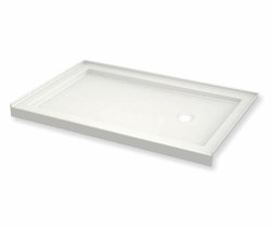 410006-501-001 Maax B3Round 59.875 in X 35.875 in X 4 in Rectangular Alcove Shower Base With Center Dra in White ,410006-501-001