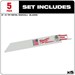 6 Sawzall Saw Blade 14 TPI 48-00-5182 Milwaukee (Pack of 5) - MIL48005182