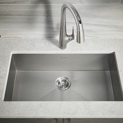 Edgewater&#174; 33 x 22-Inch Stainless Steel 1-Hole Dual Mount Single-Bowl Kitchen Sink ,18SB9332211075