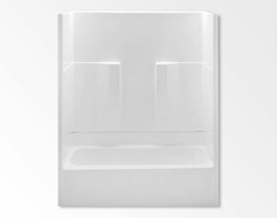 26032Pl-Wh Aquatic White 60 In X 31.25 In X 73.25 In Alcove Left Tub/Shower Combo ,