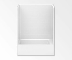 6032STTL-WH Aquatic White 60 in X 32 in X 81.25 in Alcove Left Subway Tile Tub/Shower Combo ,