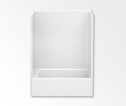 Aquatic 6036STTL-WH 6036STT 60 x 36 AcrylX Alcove Left-Hand Drain One-Piece Tub Shower in White 727149880330 ,