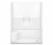 160344Psl-Wh Aquatic White Acrylx Alcove Right Seat Left Drain Everyday Remodeline Sectionals Shower ,