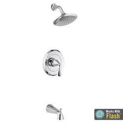 Fluent&#174; 2.5 gpm/9.5 L/min Tub and Shower Trim Kit With Showerhead, Double Ceramic Pressure Balance Cartridge With Lever Handle ,012611275937,TU186502002,T186502002