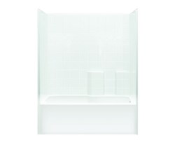 M3360TSTILEL-WHT Aquarius White M 3360 TS Tile One-Piece Tub Shower Residential Soaker ,