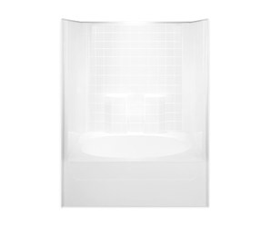 G6042TSTileL-WHT Aquarius White G 6042 TS Tile One-Piece Tub Shower Residential Soaker ,