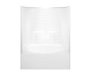 G6042TSTileR-WHT Aquarius White G 6042 TS Tile One-Piece Tub Shower Residential Soaker ,