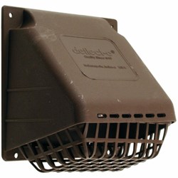 HR4B Wide Mouth Vent Hood With Removeable Bird Guard 4in Brown Hood and Damper ,HR4B,HR4B