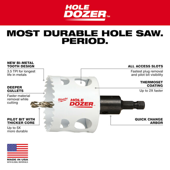 Milwaukee Tool - Hole Dozer Hole Saw Kit 15 Pc 49-22-4175 Milwaukee