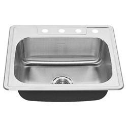 American Standard Colony® 25 x 22 Inch Stainless Steel 4-Hole Top Mount Single-Bowl ADA Kitchen Sink ,