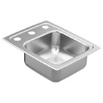 13"x17" stainless steel 18 gauge single bowl drop in sink Stainless steel sink