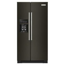 Kitchenaid Black Stainless Steel With Printshield Finish Kitchenaid 23 Cu Ft, Counter Depth Sxs Refrigerator, Exterior Ice And Water Dispenser ,