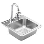 15"x15" stainless steel 20 gauge single bowl drop in sink Stainless steel sink