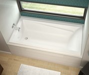 106185-000-001 Maax Exhibit 71.875 in X 42 in Drop-In Bathtub With End Dra in White ,106185-000-001