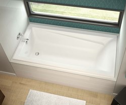 106185-000-001 Maax Exhibit 71.875 in X 42 in Drop-In Bathtub With End Dra in White ,106185-000-001