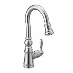 Chrome one-handle pulldown bar faucet ,