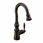 Oil rubbed bronze one-handle pulldown bar faucet ,