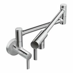 Chrome two-handle kitchen faucet ,