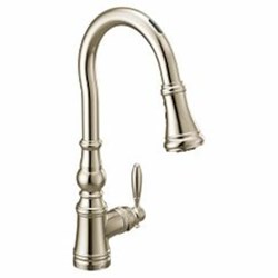 Polished nickel one-handle pulldown kitchen faucet ,