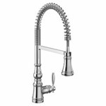 Chrome one-handle pulldown kitchen faucet ,