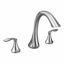 Chrome two-handle roman tub faucet ,